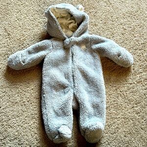 Sherpa hooded newborn footsie